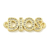 Rack Plating Brass Pave Clear Cubic Zirconia DIOS Links KK-U029-17G-1