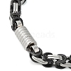 Grooved Column 304 Stainless Steel Byzantine Chain Bracelets for Men BJEW-B093-07BP-2