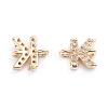 Brass Micro Pave Cubic Zirconia Letter Links ZIRC-I042-16G-K-2