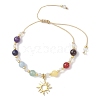 3Pcs Chakra 304 Stainless Steel Charm Bracelets BJEW-JB12564-04-3