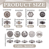54Pcs 9 Styles Zinc Alloy Shank Buttons BUTT-PH0001-61-5