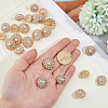 24Pcs 3 Styles Alloy Rhinestone Shank Buttons BUTT-HS0001-05G-3