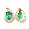 Real 16K Gold Plated Brass Micro Pave Cubic Zirconia Pendants ZIRC-L103-061G-2