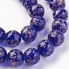 Handmade Gold Sand Lampwork Beads Strands LAMP-P051-L05-10mm-2