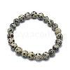 Natural Dalmatian Jasper Bead Stretch Bracelets X-BJEW-K212-A-014-2