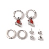 3 Pairs 3 Styles Christmas 304 Stainless Steel Hoop & Studs Earrings Set for Women EJEW-K279-11A-P-2