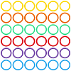 120Pcs 6 colors Plastic Loose Leaf Book Binder Rings KY-CP0001-25B-7