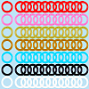 210Pcs 7 colors Plastic Loose Leaf Book Binder Rings KY-CP0001-25A-7