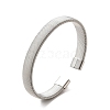 Non-Tarnish 304 Stainless Steel Flat Snake Chains Shape Open Cuff Bangle for Women BJEW-C0033-05P-1