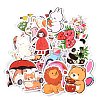 50Pcs Cartoon Animals Paper Self-Adhesive Picture Stickers STIC-C010-07-2