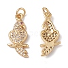 Rack Plating Brass Micro Pave Cubic Zirconia Pendants KK-G452-15G-1