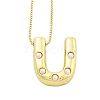 Brass & Plastic Pearl Letter Pendant Box Chain Necklaces for Women NJEW-U017-01G-21-1