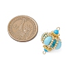 Dyed Synthetic Imperial Jasper & Handmade Glass Seed Beaded Rhombus Connector Charms PALLOY-MZ00960-02-2