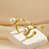 Stainless Steel Imitation Pearl C-shape Stud Earrings for Women DY3923-4-1