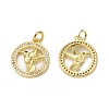 Brass Micro Pave Cubic Zirconia Bird Pendants KK-E068-VB012-1