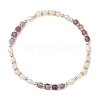 Natural Gemstone & Cultured Freshwater Pearl Cube & Rice Beaded Stretch Bracelets for Women BJEW-JB13390-3