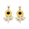 Brass Enamel Pendants KK-T071-109G-1