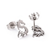 Non-Tarnish 304 Stainless Steel Tiny Dragon Stud Earrings for Men Women EJEW-G318-08P-2