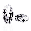 316 Stainless Steel Cross Hoop Earrings for Men Women EJEW-SZ0001-97-1