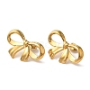 Ion Plating(IP) 304 Stainless Steel Bowknot Stud Earrings EJEW-C114-33G-2