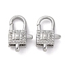 Brass Clear Cubic Zirconia Lobster Claw Clasps KK-Z078-43P-1