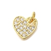 Brass Micro Pave Clear Cubic Zirconia Pendants KK-M297-23G-1