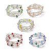 Glass Beads Five Loops Wrap Bracelets BJEW-JB09056-1