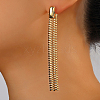 Fashionable Gold Plated Brass Snake Bone Tassel Stud Earrings for Women HC4351-1