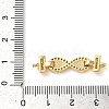 Rack Plating Brass Micro Pave Clear Cubic Zirconia Infinity Links Connector Charms KK-K385-103G-01-3