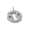 304 Stainless Steel Micro Pave Cubic Zirconia Charms STAS-Z107-09P-04-1