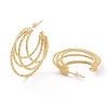 Brass Half Hoop Earrings X-EJEW-A056-31G-2