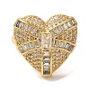 Brass Micro Pave Cubic Zirconia Cuff Rings for Women RJEW-G325-06G-2