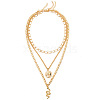 Coin Snake Pendant Chunky Triple Layered Necklace with Creative Design and High-end Feel ST5523214-1