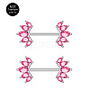 G23 Titanium Pink Cubic Zirconia Nipple Rings WG912A9-32-1