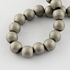 Non-magnetic Synthetic Hematite Beads Strands G-Q933-8mm-06-1