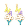 Brass Enamel Pendants KK-K250-32G-1