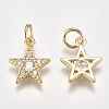 Brass Micro Pave Cubic Zirconia Charms ZIRC-F111-11G-2