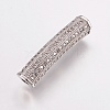 Brass Micro Pave Cubic Zirconia Tube Beads ZIRC-E143-22P-1