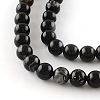 Natural Black Onyx Round Bead Strands G-R198-14mm-2