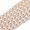 Baking Painted Pearlized Glass Pearl Round Bead Strands PEAR-H019-02B-02-1