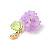 Flower Glass Pendant Decoration HJEW-TA00286-04-4