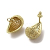 Brass Micro Pave Cubic Zirconia Stud Earrings EJEW-G381-04G-2