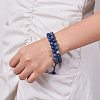 Natural Lapis Lazuli Braided Bead Bracelet BJEW-SW00001-10-6