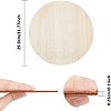 Flat Round Shape Unfinished Wood Slices DIY-GA0001-11-2