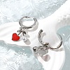 Heart Brass ABS Imitation Pearl Hoop Earrings EJEW-M077-18P-3