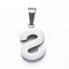 Non-Tarnish 304 Stainless Steel Letter Pendants STAS-H127-S-P-2