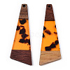 Transparent Resin & Walnut Wood Big Pendants X-RESI-TAC0017-71-B01-2