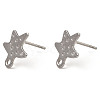 Non-Tarnish 201 Stainless Steel Star Stud Earrings Settings STAS-Q251-09P-1