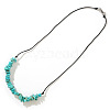 Synthetic Turquoise Chip Bib Necklaces GM3679-1