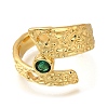 Rack Plating Brass Micro Pave Cubic Zirconia Open Cuff Rings for Women RJEW-M022-17G-2